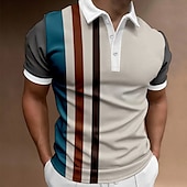 abordables Polo clásico para hombre-Hombre Polos con botones POLO Casual Festivos Diseño Manga Corta Moda Básico Bloque de color Botón Verano Ajuste regular Rojo Azul Piscina Verde Trébol Gris Gris Polos con botones