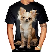 tanie Zabawna grafika-Zwierzę Pies Chihuahua Koszulkowy Anime 3D Graficzny Na Dla par Męskie Damskie Dla dorosłych Bal maskowy Druk 3D Codzienne