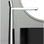 abordables Classiques-mitigeur lavabo haut, mitigeur lavabo monobloc monocommande monotrou montage sur gorge, avec flexible eau chaude et eau froide, robinets cuve en laiton