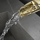 economico Classici-rubinetto miscelatore lavabo bagno a cascata, rubinetti monocomando per lavabo monocomando con tubo flessibile acqua calda e fredda rubinetto monoblocco in ottone per vasca da incasso