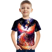 Boys 3D Graphic Animal Phoenix T shirt Short Sleeve 3D Print Summer Active Fantasy Kids 3-12 Years cheap Boy's 3D Animals-Boys 3D Graphic Animal Phoenix T shirt Short Sleeve 3D Print Summer Active Fantasy Kids 3-12 Years