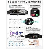 abordables Montres connectées-LIGE BW0449 Montre intelligente 1.9 pouce Smartwatch Montre Connectée Bluetooth Podomètre Rappel d&#039;Appel Moniteur de Fréquence Cardiaque Compatible avec Android iOS Femme Hommes Mode Mains-Libres