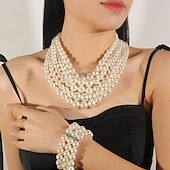 cheap Accessories and More-Earrings Pearl Necklace Choker Bracelet 3 Pcs Flapper Accessories Retro Vintage 1920s Alloy For The Great Gatsby Cosplay Women&#039;s Costume Jewelry Fashion Jewelry