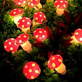 cheap Solar String Lights-Solar Mushroom Lights Holiday Garland String Lights 7M-50LEDs 6.5M-30LEDs Outdoor Waterproof Mushroom Fairy lights Christmas Party Wedding Garden Lawn Decoration