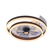 abordables Ventilateurs de plafond lumineux-ventilateurs de plafond avec lumières avec télécommande conception d&#039;anneau 19,5 &quot;ventilateur de plafond intérieur encastré à profil bas intelligent 3 couleurs 6 vitesses réversible