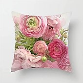 cheap Floral &amp; Plants Style-Big Flower Double Side Pillow Cover 4PC Soft Decorative Square Cushion Case Pillowcase for Bedroom Livingroom Sofa Couch Chair