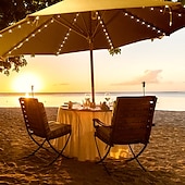 billige Soldrevet-solar terrasse paraply lys utendørs 104leds fairy string lys vanntett for hage hage camping dekorasjon fargerik julebelysning