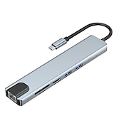 Недорогие USB-концентраторы-док-станция usb type c usb c hub 3.0 адаптер 8 в 1 hdmi устройство чтения карт памяти sd/tf для macbook air ipad периферийные устройства для портативных компьютеров