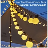 Недорогие Питание от USB-уличный фонарь для кемпинга струнные большие лампочки 5m-20leds 6.5m-30leds водонепроницаемые антираздавленные светодиодные лампочки открытый задний двор садовое крыльцо декоративный светильник для палатки терраса лампа