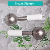 お買い得  フェイスマッサージ器-顔のための3個のアイスホッケーパック不滅の鋼冷却ローラー顔のための冷たいワンド顔の首と目のマッサージャー