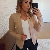 billiga Blazers och kostymer-kvinnors nya mode kavaj långärmad cardigan casual jacka topp