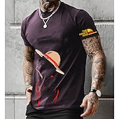 voordelige Cartoon- en filmkarakterafbeelding-One Piece Aap D. Luffy T-Shirt Anime Cartoon Anime 3D Klassiek Street Style Voor Voor Stel Voor heren Dames Volwassenen 3D afdrukken