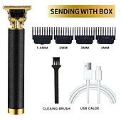 cheap Hair Removal-Hair Clippers for Men oupool Professional Cordless Hair Trimmer - Electric T-Blade Beard Trimmer Shaver Edgers Zero Gapped Mens Grooming Kit Rechargeable LCD Hair Cutting Kit - Gifts for Men(Gold)