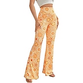 cheap Bottoms-Retro Vintage Boho 1970s Trousers Bell Bottom Pants Wide Leg Pants Hippie Fancy Dress Women's Pride Parade Pride Month Adults' Pants