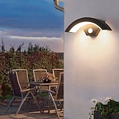 abordables luces de pared al aire libre-lámpara led de pared para exteriores 24w con sensor de movimiento ip65 control de luz a prueba de agua adecuado para baño garaje cerca cubierta patio ac85-265v