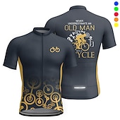 cheap Men's Jerseys-Men's Cycling Jersey Graphic Letter &amp; Number Funny Short Sleeve Bike Jersey Top with 3 Rear Pockets Mountain Bike MTB Road Bike Cycling Quick Dry Reflective Strips Back Pocket Moisture Wicking Sports