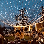 cheap Plug String Lights-Flickering S14 Flame String Lights 5M 10 LED /10M 20LED String Lights for Outside Plug in Garden Lights for Halloween Christmas Connectable Backyard Decorative Lights Cafe Bistro Patio