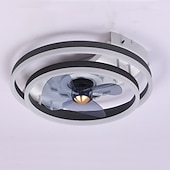 abordables Ventilateurs de plafond lumineux-ventilateurs de plafond avec lumières avec télécommande conception d&#039;anneau 19,5 &quot;ventilateur de plafond intérieur encastré à profil bas intelligent 3 couleurs 6 vitesses réversible
