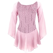 abordables Robes de Patinage Artistique-Robe de Patinage Artistique Femme Fille Patinage Robes Tenue Rose clair Blanc / Blanc Jaune et jaune Dos ouvert Spandex Micro-élastique Entraînement Tenue de Patinage Fait à la main Classique Cristal