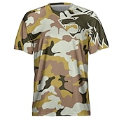 abordables Maillots pour hommes-Homme Maillot de descente Manche Courte Noir Vert Véronèse Rouge Graphic camouflage Vélo Maillot Respirable Séchage rapide Polyester Des sports Graphic camouflage Vêtement Tenue