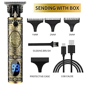 cheap Hair Removal-Hair Clippers for Men oupool Professional Cordless Hair Trimmer - Electric T-Blade Beard Trimmer Shaver Edgers Zero Gapped Mens Grooming Kit Rechargeable LCD Hair Cutting Kit - Gifts for Men(Gold)