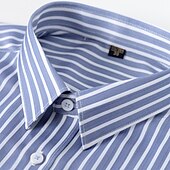 economico camicie da uomo no stiro-Per uomo Camicie Camicia a righe Camicia non stirabile Banda Matrimonio Da mare Nero Verde chiaro Rosso Blu reale Manica corta Collo ripiegabile Per tutte le stagioni Abbigliamento Bottone giù