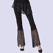 economico Pantaloni-Balli latino-americani Balli da sala Pantaloni Con balze Colore Puro A fantasia Per donna Prestazioni Addestramento Alto Elastene