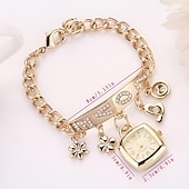 cheap Quartz Watches-Mother's Day Gift for Women Quartz Watch Bracelet Wrist Watch Rhinestone Love Heart Style Stainless Steel Stylish Analog Quartz Bracelet Ladies Exquisite Casual Watch