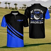 cheap Men&#039;s Sports Polo-Men&#039;s Striped Sports Polo Shirts Golf Shirt Short Sleeve Polo Shirts Collared Shirts Casual Sportswear Vacation Wear Buttons 3D Print Yellow Red Royal Blue