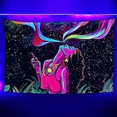 levne Tapiserie Blacklight-blacklight gobelín uv reaktivní záře ve tmě záře party neonka psychedelický trippy mlhavý závěsný gobelín nástěnná malba pro obývací pokoj ložnice