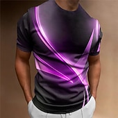 preiswerte 3D-T-Shirts-Herren Grafik Farbblock T Shirt Kurzarm T-Shirt 3D-Druck Rundhalsausschnitt Hemd Vintage Mode Designer Outdoor Täglich Sport Gelb Blau Purpur Frühling &amp; Sommer Bekleidung S M L XL 2XL 3XL