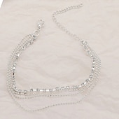 preiswerte Fußkettchen-Knöchel-Armband Damen Körperschmuck Für Festtage Strand Strass Aleación Silber 1 PC
