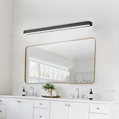 Недорогие Подсветка зеркал-матовый светодиодный зеркальный светильник тщеславия современный черный серебристый минималистский светильник для ванной комнаты алюминиевый водонепроницаемый ip20 40 см 70 см 110-240 В