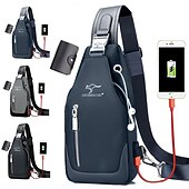 cheap Laptop Bags,Cases &amp; Sleeves-Men&#039;s Chest Bag Fashion Korean Style Casual Sports Water Proof Oxford Chest Crossbody Bags for Men Shoulder Messenger Bag