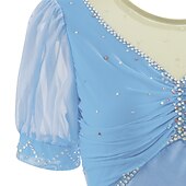 levne Šaty na krasobruslení-Šaty na bruslení Dámské Buz Pateni Šaty Narůžovělá Fialová Bílá / bílá Síťka Spandex Volnočasové sporty Trénink Soutěž Bruslařské oblečení Ručně vyrobeno Krátký rukáv Brusle / Štras