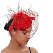 preiswerte Faszinator-Fascinatoren Künstliche Feder Kentucky Derby Pferderennen Cocktail Elegant Britisch Mit Feder Blumig Kopfschmuck Kopfbedeckung