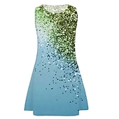 tanie Sukienka 3D Shining Vision-Dziewczyny &#039; 3D Graficzny Sukienka Bez rękawów Druk 3D Lato Wiosna Urlop Codzienny Święto Śłodkie Codzienny Słodkie Dzieci 3-10 lat Sukienka na ramiączkach Sukienka A line Nad kolano Regularny