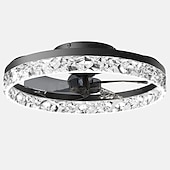 economico Ventilatore da soffitto con luci-ventilatori a soffitto a led con luci lampadari di cristallo dimmerabili con telecomando 20 &quot;lampada da soffitto a incasso lampadario in metallo camera da letto soggiorno