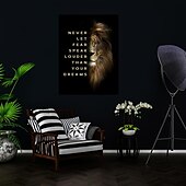 billiga Djurtryck-1 st lejon motiverande väggkonsttryck inspirerande citat affisch modern heminredning dukmålning kontor väggdekor utan ram