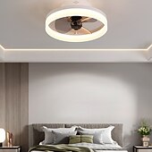 cheap Ceiling Fan Lights-Ceiling Fans with Lights Flush Mount Low Profile Indoor Ceiling Fan,15.7&quot; /19.6&quot; Dimmable Bladeless Ceiling Fans with Remote Control,Smart 3 Colors 6 Speeds Reversible