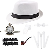 ieftine Accesorii și altele-Anii 1920 Ținute Set accesorii Bărbați Halloween Petrecerea Burlăcițelor Festival Cravată Pălărie Toate Sezoanele
