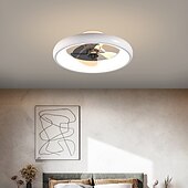 cheap Ceiling Fan Lights-Ceiling Fans with Lights Flush Mount Low Profile Indoor Ceiling Fan,21&quot; Dimmable Bladeless Ceiling Fans with Remote Control,Smart 3 Colors 6 Speeds Reversible