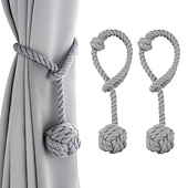 cheap Curtain Accessories-Rope Curtain Tassel Tie Backs Curtain Fringe Tiebacks Holdbacks Window Drapes Curtain Strap Buckle Holder Window Decorative Accessories