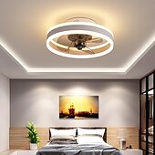 cheap Ceiling Fan Lights-Ceiling Fans with Lights Flush Mount Low Profile Indoor Ceiling Fan,18.7&quot; Dimmable Bladeless Ceiling Fans with Remote Control,Smart 3 Colors 6 Speeds Reversible