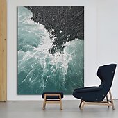 abordables Peintures paysages-Peinture à l&#039;huile Hang-peint Peint à la main Verticale Abstrait contemporain Toile roulée (sans cadre)