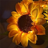 ieftine Lumini decorative-Lumină artificială de noapte cu floarea soarelui, reîncărcabilă pentru acasă, lampă decorativă, lumini de noapte creative pentru copii, prieten, cadou de sărbători, lumină LED