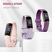billige Fitbit klokkebånd-6-pakning Reim til Smartklokke Kompatibel med Fitbit Luxe Myk silikon Smartklokke Stropp Justerbar Solo loop Kvinner menn Sportsrem Erstatning Armbånd