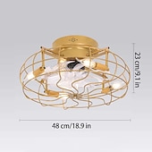 voordelige Plafondventilatorverlichting-gekooide plafondventilator met licht afstandsbediening low profile inbouwventilatordelier zwarte kleine bladloze plafondventilator voor woonkamer slaapkamer keuken