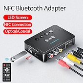 levne Doplňky k počítačům-bluetooth 5.0 přijímač vysílač fm stereo aux 3,5mm jack rca optický nfc audio bezdrátový bluetooth adaptér dálkové ovládání tv