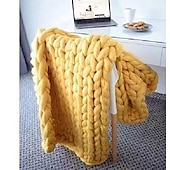 economico Coperte da letto-coperta in maglia spessa coperta in lana super spessa tessuta a mano coperta per divano coperta per maglieria coperta in filo spesso